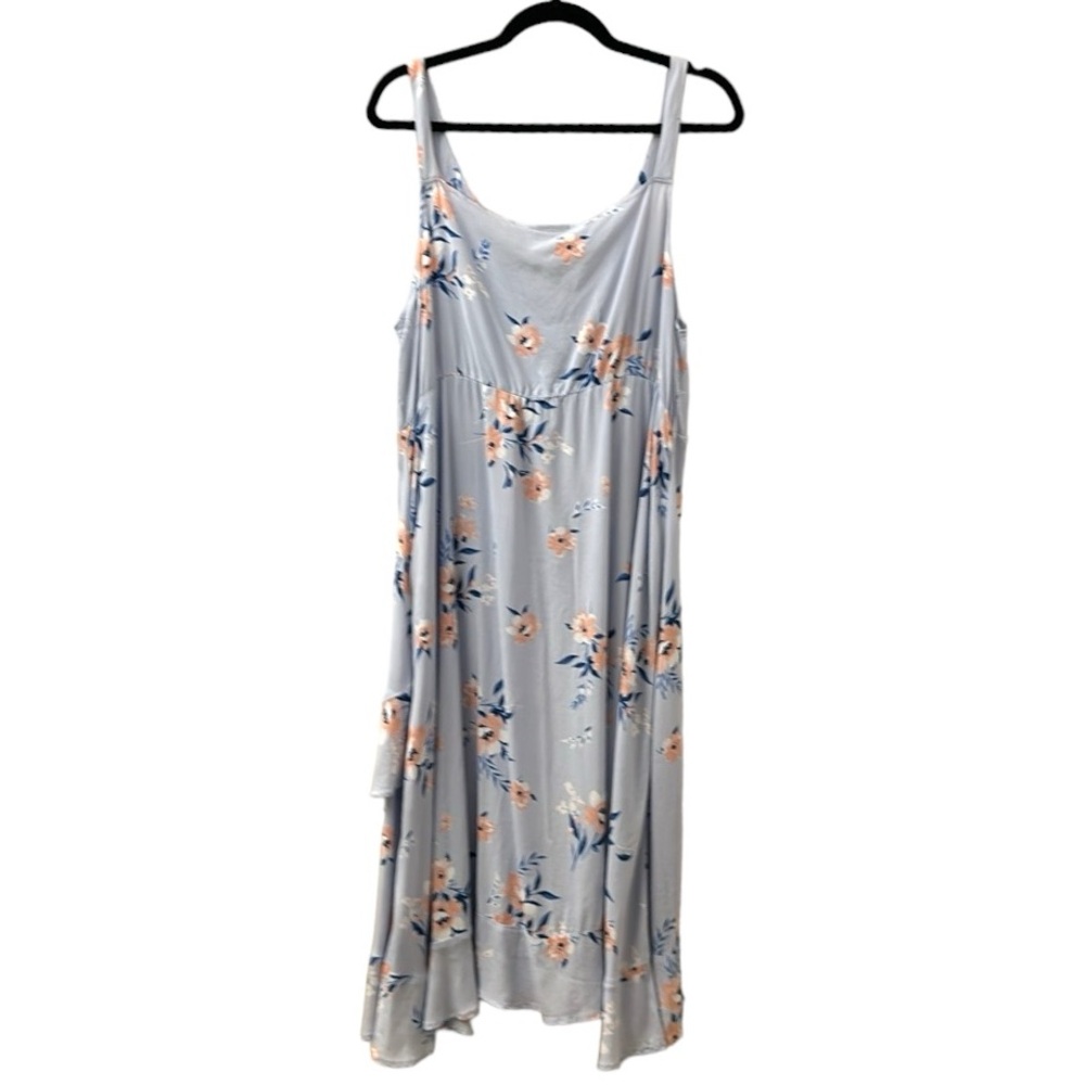 Torrid Light Blue Floral Wrap Midi Dress - Plus Size - Picture 4 of 5